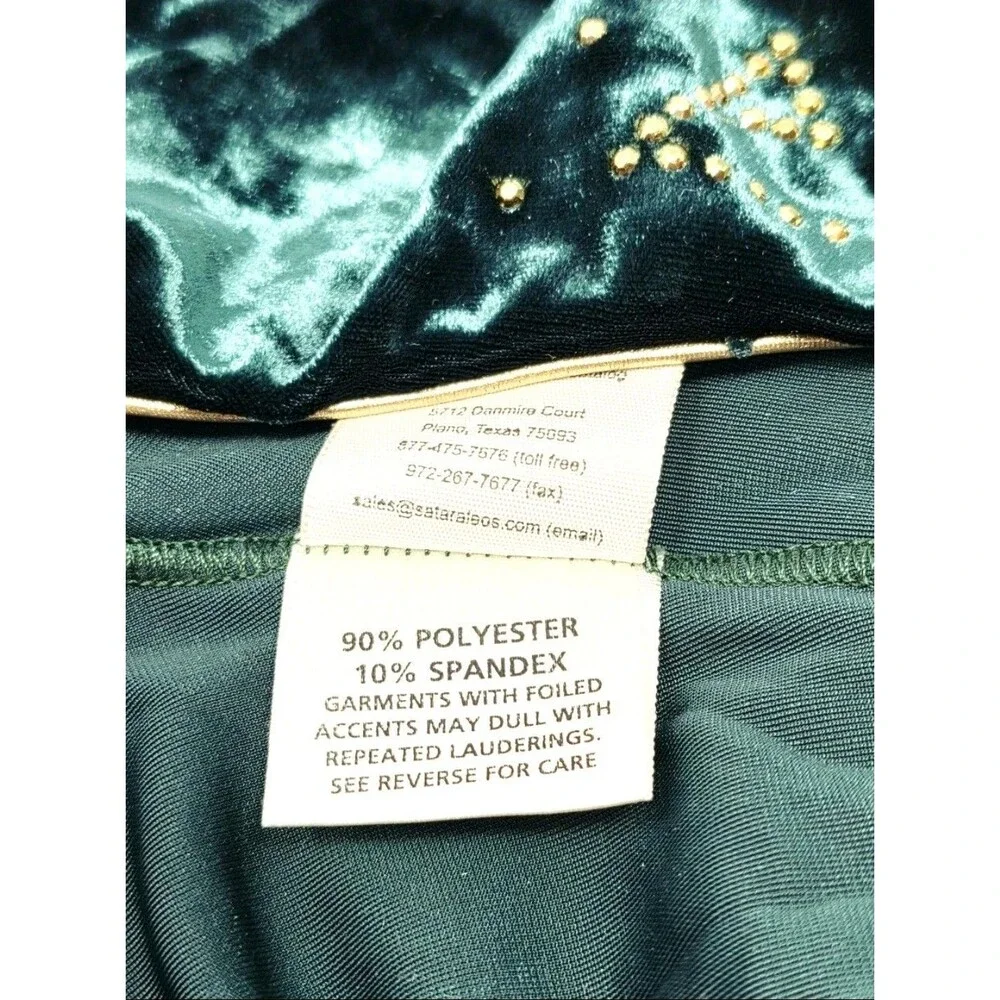 Satara Crushed Velvet Cutout Leotard Green Gold Bling Kids CS Elfcore Fairycore